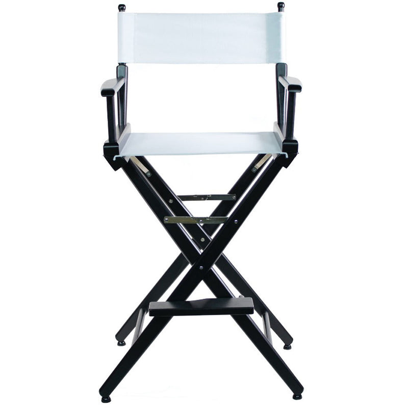 Filmcraft Pro Series Tall Director's Chair (30", Black Frame, White Canvas)