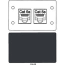 FSR IPS-D721D RJ-45 Bulkhead Dual Cat5-e Insert Plate (Black)