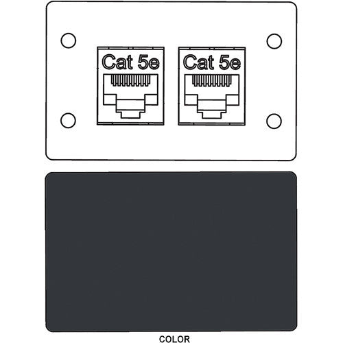 FSR IPS-D721D RJ-45 Bulkhead Dual Cat5-e Insert Plate (Black)