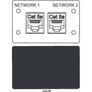 FSR IPS-D721D RJ-45 Bulkhead Dual Cat5-e Insert Plate (Labeled, Black)