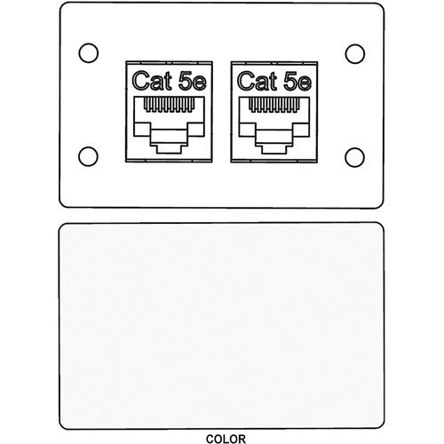 FSR IPS-D721D RJ-45 Bulkhead Dual Cat5-e Insert Plate (White)