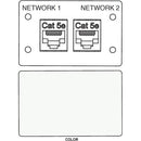 FSR IPS-D721D RJ-45 Bulkhead Dual Cat5-e Insert Plate (Labeled, White)