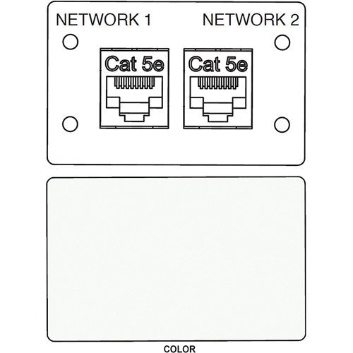 FSR IPS-D721D RJ-45 Bulkhead Dual Cat5-e Insert Plate (Labeled, White)