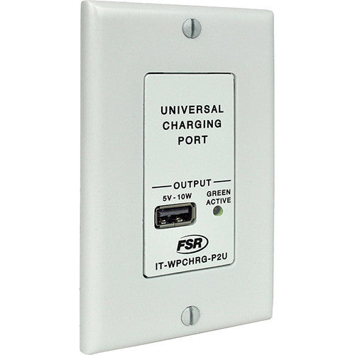 FSR IT-WPCHRG-P2U Decora Style PoE to USB Charger Wall Plate for USB Powered Devices (White)