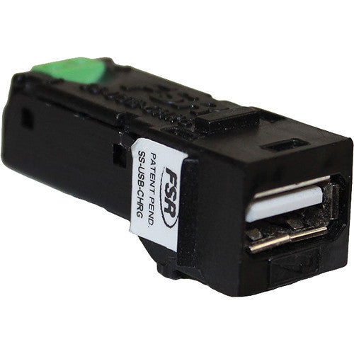 FSR Snap-In Module Style USB A Universal Charging Port with Power Supply (Black)