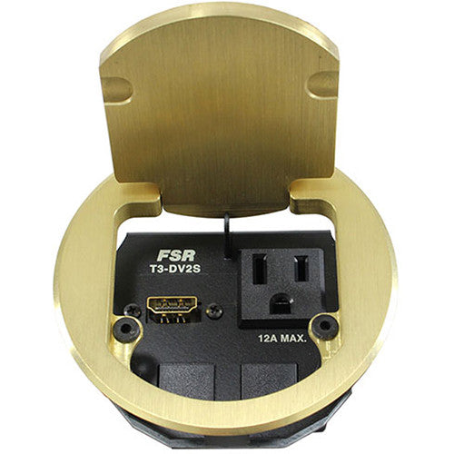 FSR T3-DV2S 3.5" HDMI Round Table Box (Brass)