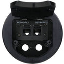 FSR T3-IPS Two-Space IPS Table Box with Two Cable Pull-Through Brackets (Round, Black)