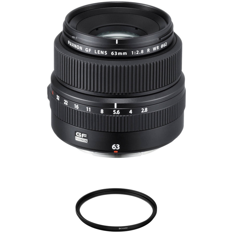 FUJIFILM GF 63mm f/2.8 R WR Lens with UV Filter Kit
