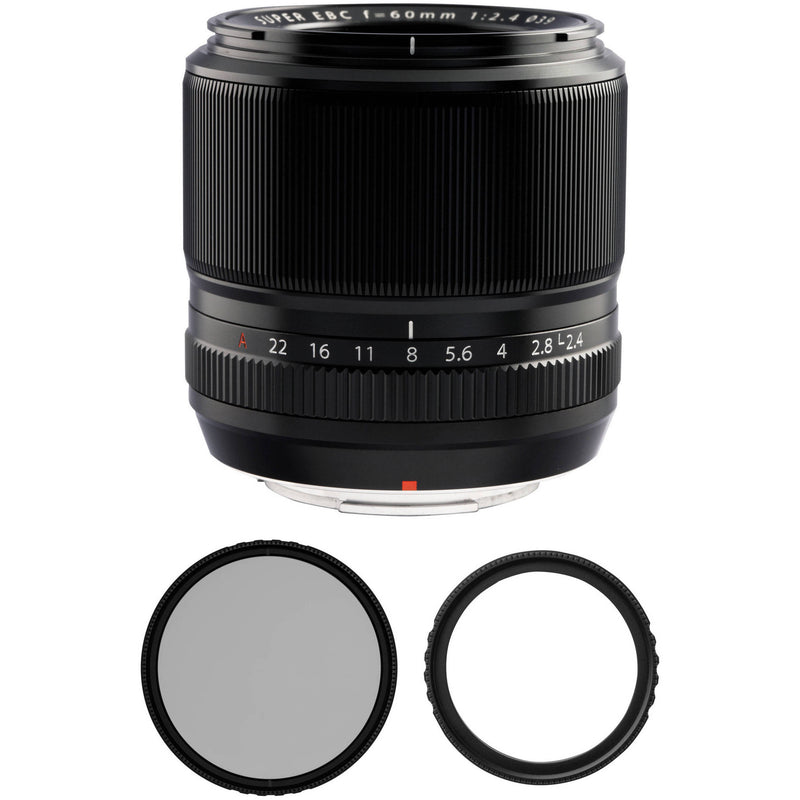 FUJIFILM XF 60mm f/2.4 R Macro Lens with UV and Circular Polarizer Filters Kit