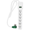 Go Green 6-Outlet Surge Protector (White, 3')