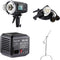 Godox AD600B Witstro TTL Battery-Powered Monolight Kit with Extension Head, AC Adapter, and C-Stand