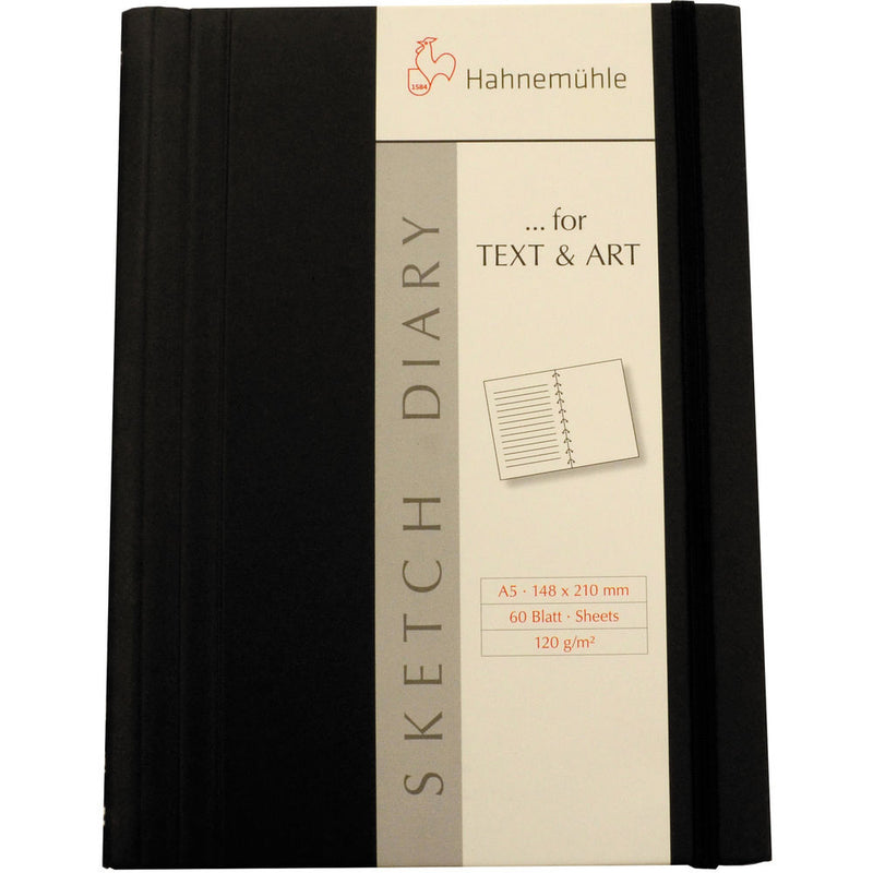 Hahnem�hle Sketch Diary (A5 Size, Black, 60 Sheets)