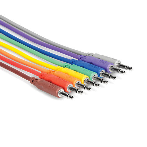 Hosa Technology Set of 8 Unbalanced Patch Cables 3.5mm TS to Same (3')