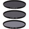 Ice 62mm ND8, ND64, and ND1000 Solid Neutral Density Filter Kit (3, 6, and 10 Stops)