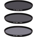 Ice 77mm ND8, ND64, and ND1000 Solid Neutral Density Filter Kit (3, 6, and 10 Stops)