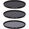 Ice 77mm ND8, ND64, and ND1000 Solid Neutral Density Filter Kit (3, 6, and 10 Stops)