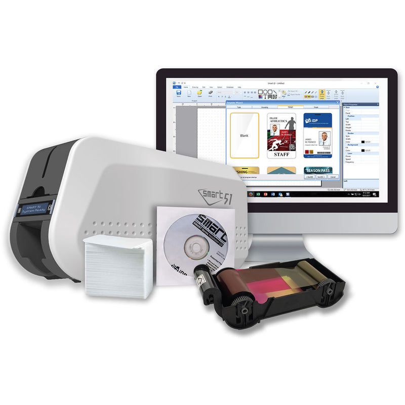 IDP SMART-51S Single-Sided ID Card Printer Kit with Magnetic Encoding