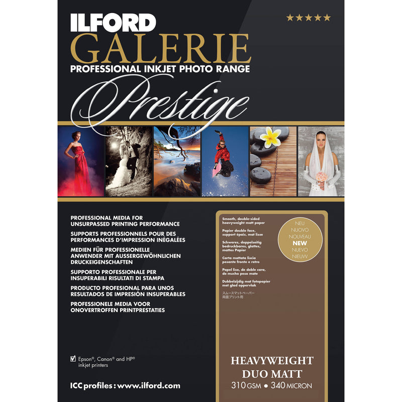 Ilford GALERIE Prestige Heavyweight Duo Matt Paper (13 x 19", 50 Sheets)