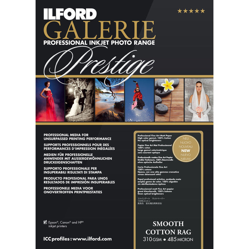 Ilford GALERIE Prestige Smooth Cotton Rag Paper (13 x 19", 25 Sheets)
