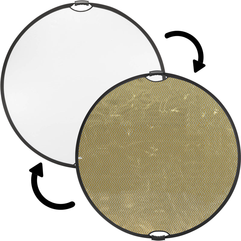 Impact Circular Collapsible Reflector with Handles (52", Soft Gold/White)