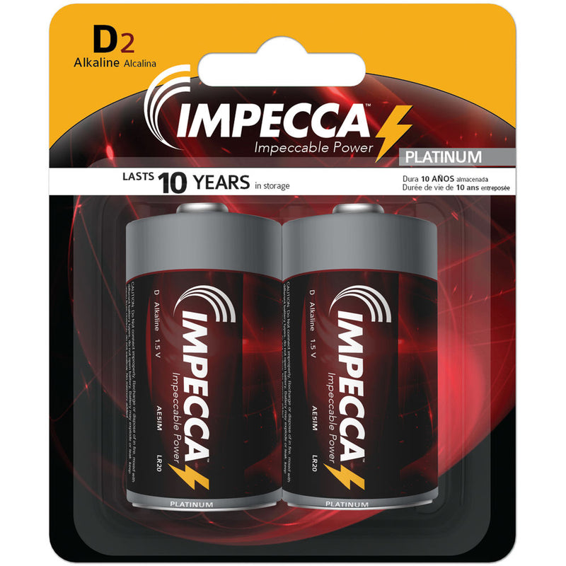 Impecca Alkaline D Batteries (2-Pack)