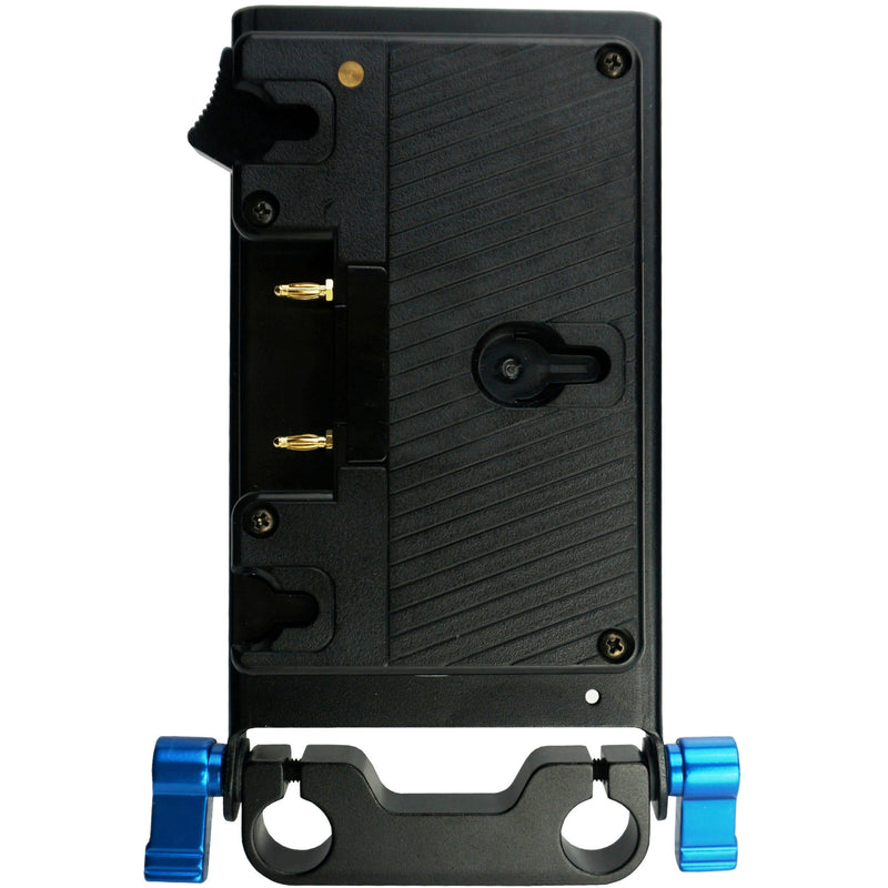 IndiPRO Tools Gold Mount Battery Adapter Plate with D-Tap Output and 15mm Rod System