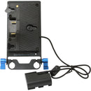 IndiPRO Tools Gold Mount Plate with Canon LP-E6 Dummy Battery (20" Cable)