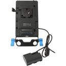 IndiPRO Tools V-Mount Plate with Canon LP-E6 Dummy Battery (20" Cable)