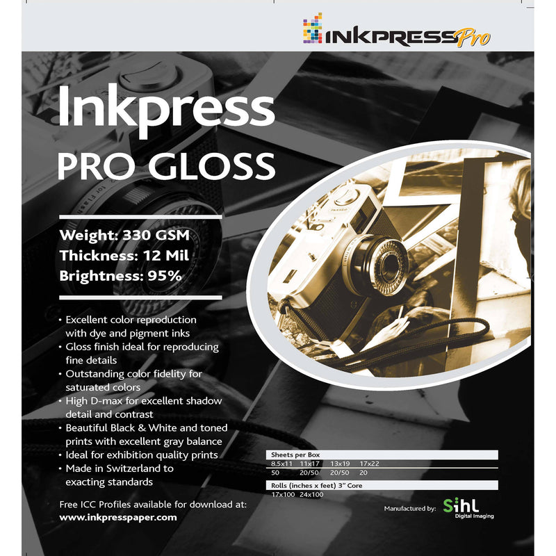 Inkpress Media Pro Glossy Paper (8.5 x 11", 250 Sheets)