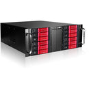 iStarUSA 4U 10-Bay Stylish Storage Server Trayless Hotswap 12x 3.5" Rackmountable Chassis Kit (Red HDD Handles)