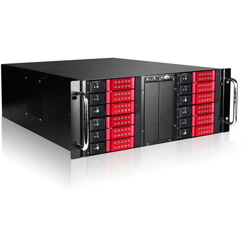 iStarUSA 4U 10-Bay Stylish Storage Server Trayless Hotswap 12x 3.5" Rackmountable Chassis Kit (Red HDD Handles)