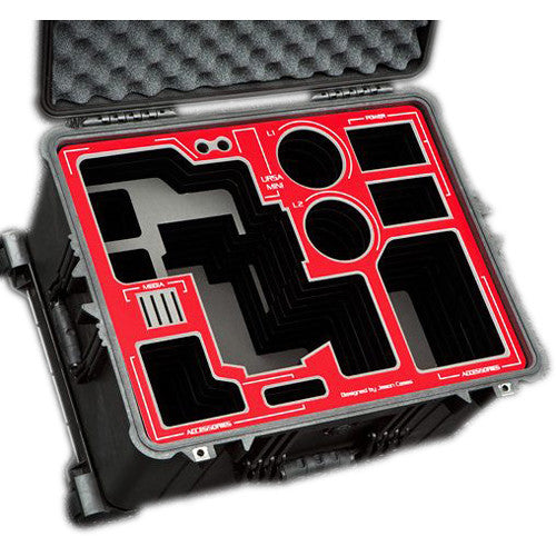 Jason Cases Hard Travel Case for Blackmagic URSA Mini Kit and Bottomplate (Red Overlay)