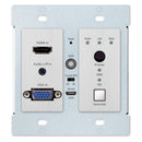 Key Digital 2x1 4K/18G HDBT PoH Wall Plate Switcher with HDMI & VGA, IR, RS-232 (Transmitter Only)
