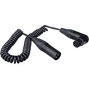 Kopul Coiled 3-Pin XLR-M to Angled 3-Pin XLR-F Cable - 8 to 24" (20 to 61 cm), Black