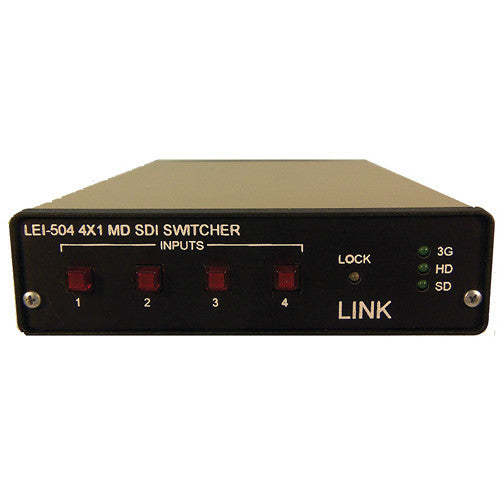 Link Electronics 4x1 3G/HD/SD-SDI ASD Switcher with GPI Option and 12V Input