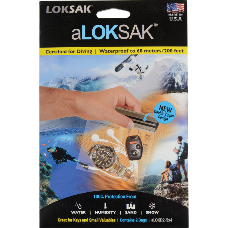 LOKSAK aLOKSAK Waterproof Bags - 5 x 4" (2-Pack)