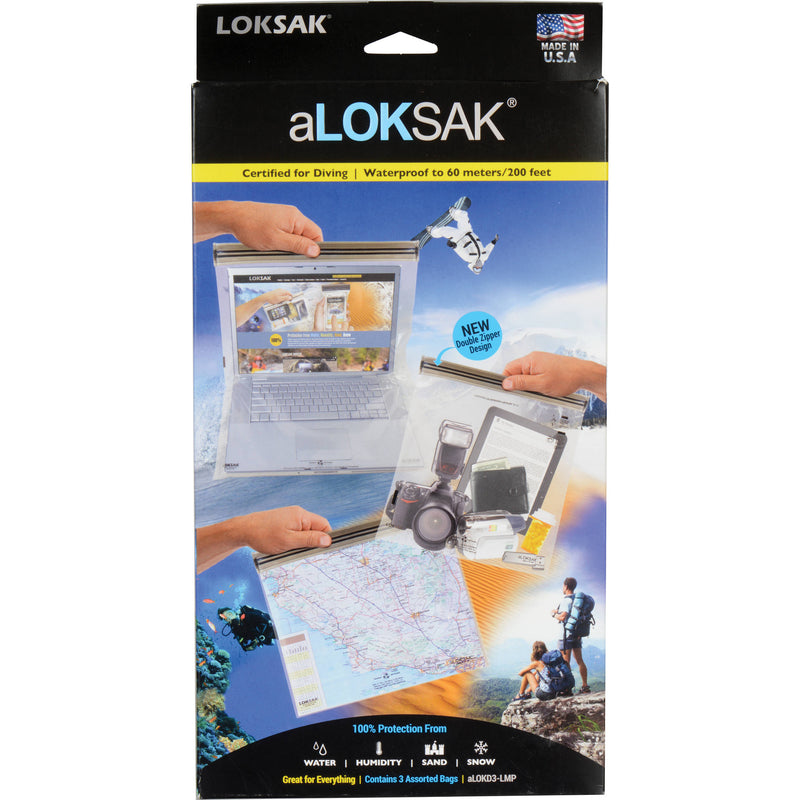 LOKSAK aLOKSAK Large Waterproof Bags 12 x 12, 13 x 11, 16 x 24" (Multi-Pack)