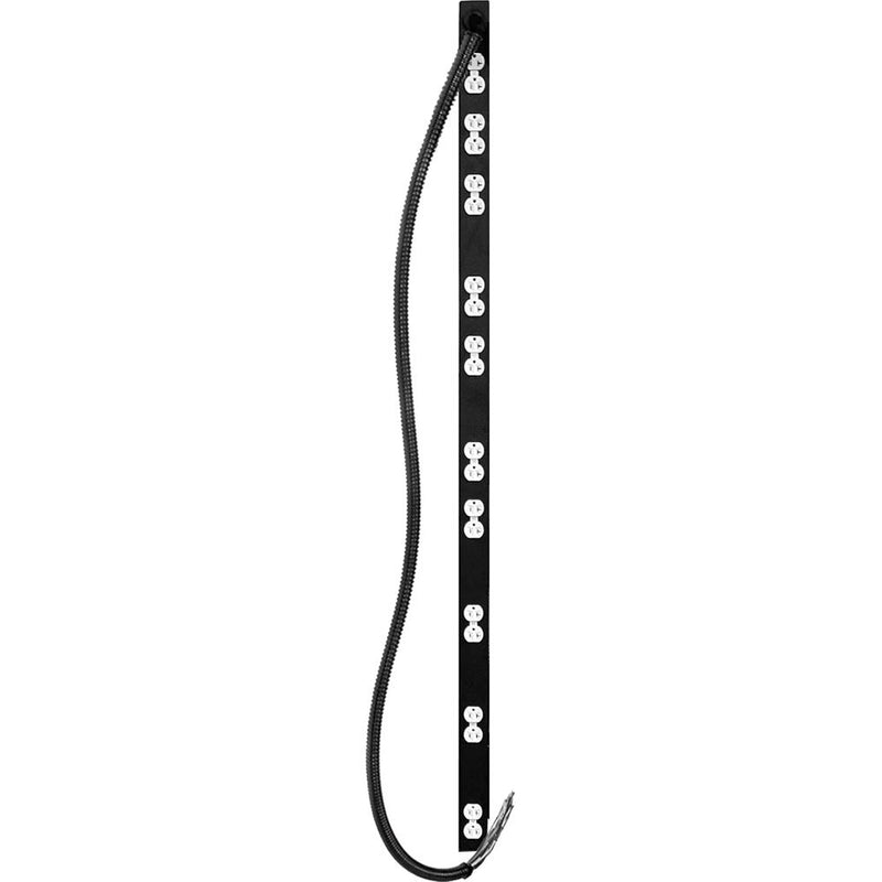 Lowell Manufacturing ACS-2020-6C-HW 20-Outlet Power Strip with 6 Circuits and 6' Conduit Pigtail Leads (Gray/White)