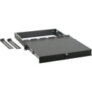 Lowell Manufacturing Rack Sliding Shelf, Locks Open And Closed, 17.5"W/14.625"D, 1U+ (Black)
