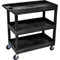 Luxor 32 x 18" Three-Shelf Utility Cart (Black)