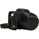 MegaGear Ever Ready Leather Camera Case for Olympus OM-D E-M10 Mark III with 14-42mm Lens (Black)