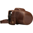 MegaGear Ever Ready Leather Camera Case for Olympus OM-D E-M10 Mark III with 14-42mm Lens (Dark Brown)