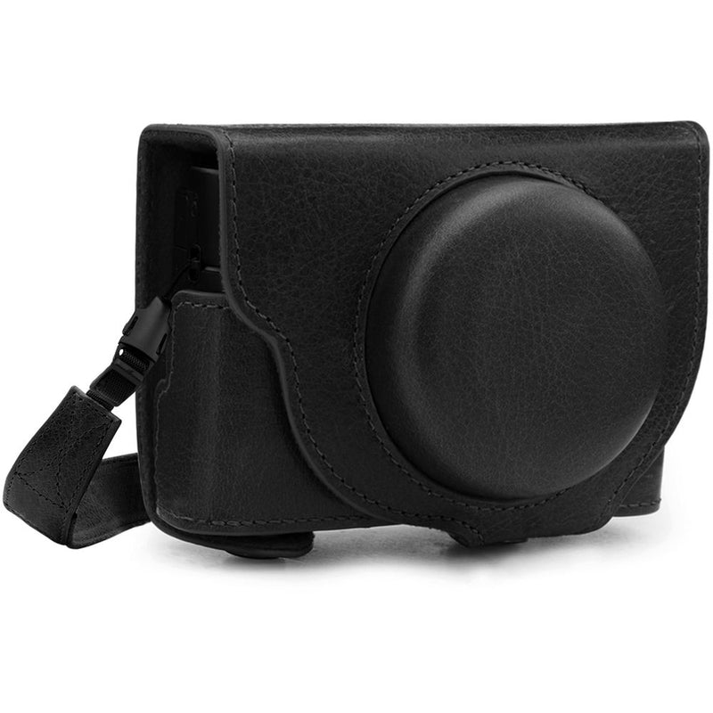 MegaGear Ever Ready Genuine Leather Camera Case for Sony Cyber-shot DSC-RX100 VII (Black)