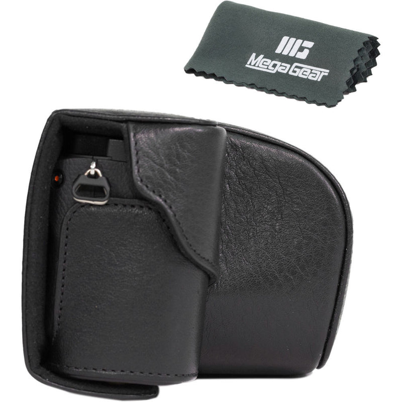 MegaGear Ever Ready Leather Camera Case for Sony a6000/a6300 with 16-50mm (Black)