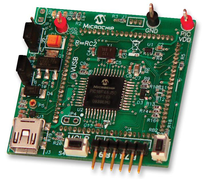 MICROCHIP MA180024 Full Speed USB Demonstration and Development Board for the PIC18F46J50