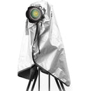 Movo Photo Extra-Long Waterproof Rain Coat for DSLR, Lens & Tripod (Metallic Gray)
