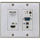 MuxLab UHD-4K HDMI/VGA/USB over IP PoE WP Transmitter (Aluminium)