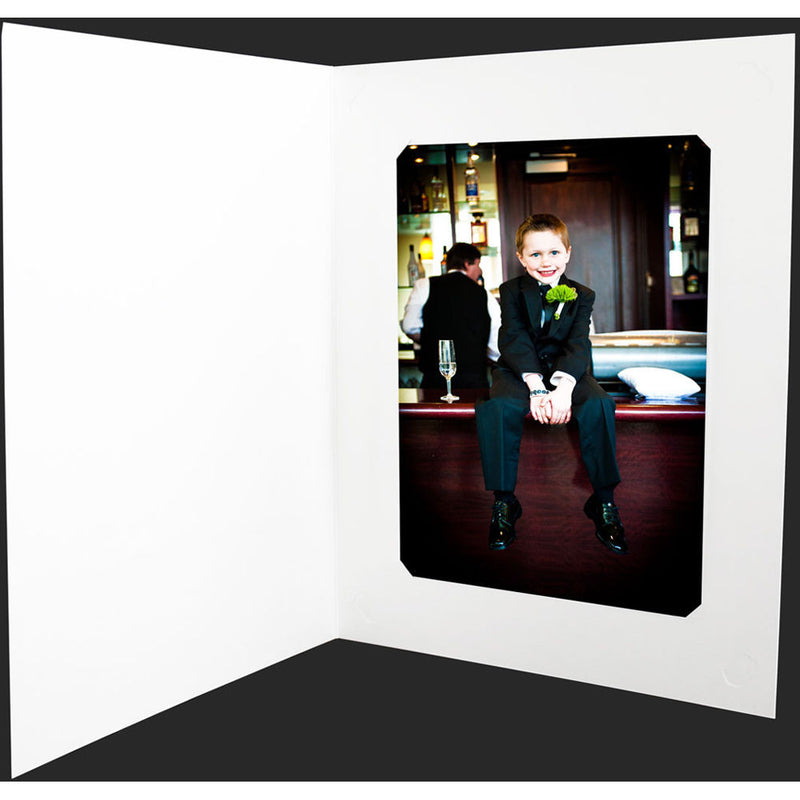 National Photo Folders Slit-Cut Photo Folder for Prints (4 x 6" and 5 x 7", 25-Pack, White)