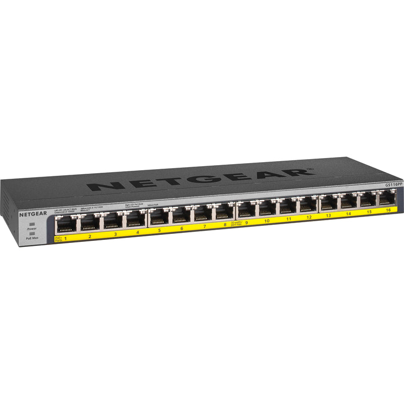 Netgear GS116PP 16-Port Gigabit PoE+ Compliant Unmanaged Switch