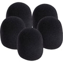 On-Stage Foam Windscreen for Handheld Microphones (5-Pack, Black)
